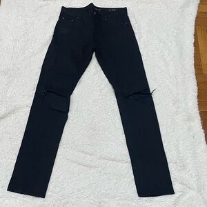 Saint Laurent Men's Black Distressed Jeans